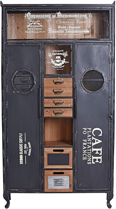 Vitrinenschrank Loft Schubladenschrank Metallschrank Vitrine Industrial