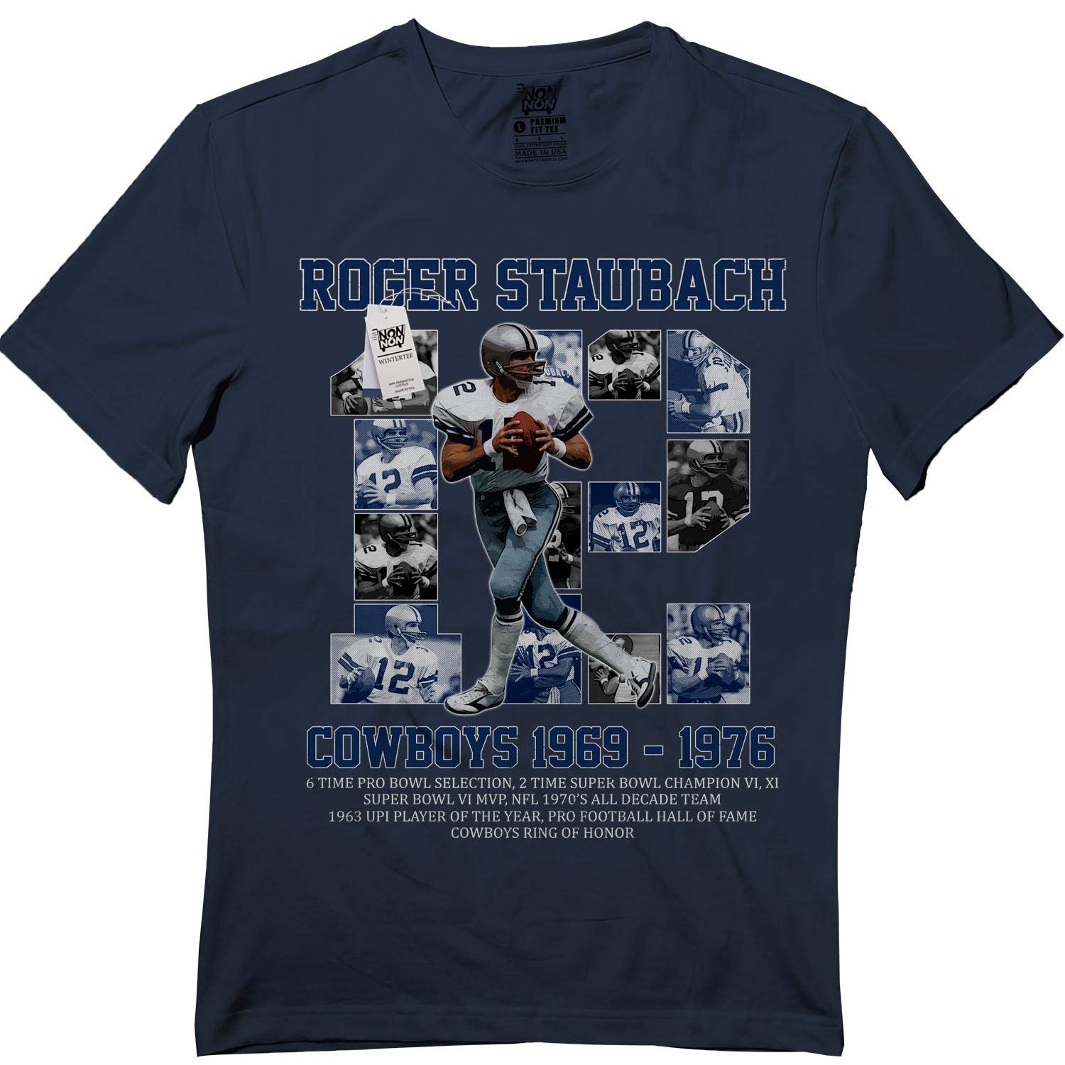 Staubach 12 American Football Captain Quarterback Qb T Shirt Teevimy