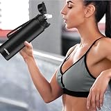 GOPPUS 1L Stainless Steel Water Bottle with Straw Leakproof Flip Lid BPA Free view 6