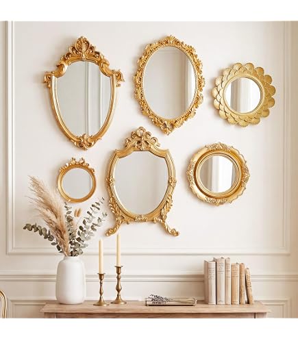 Amazon.com: BrightRow 5 Pcs Vintage Gold Mirror Luxury Set Small