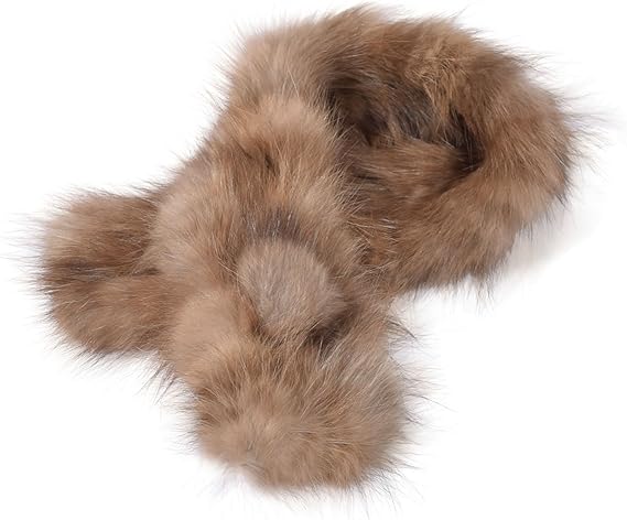 Amazon ロシアンセーブル編みこみファーマフラー Sk9560 ダークブラウン マフラー 通販