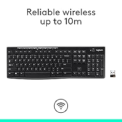 Logitech K270 Wireless Keyboard for Windows, 2.4