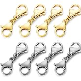 OHINGLT Double Lobster Clasp Necklace Extender Connector Bracelet Extension, Gold and Silver Lobster Claw Clasps for DIY Jewelry Making