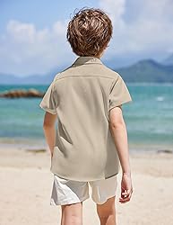 COOFANDY Big Boys Light Blue Button Down Shirt Kids