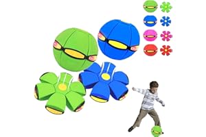 GENERIC Magic Shape-Shifting Glow Bouncing Ball – Dual-Use Indoor/Outdoor Flying Disc Toy, Dual Form for Instant Transformation, 6 Lights (Blue+Green)