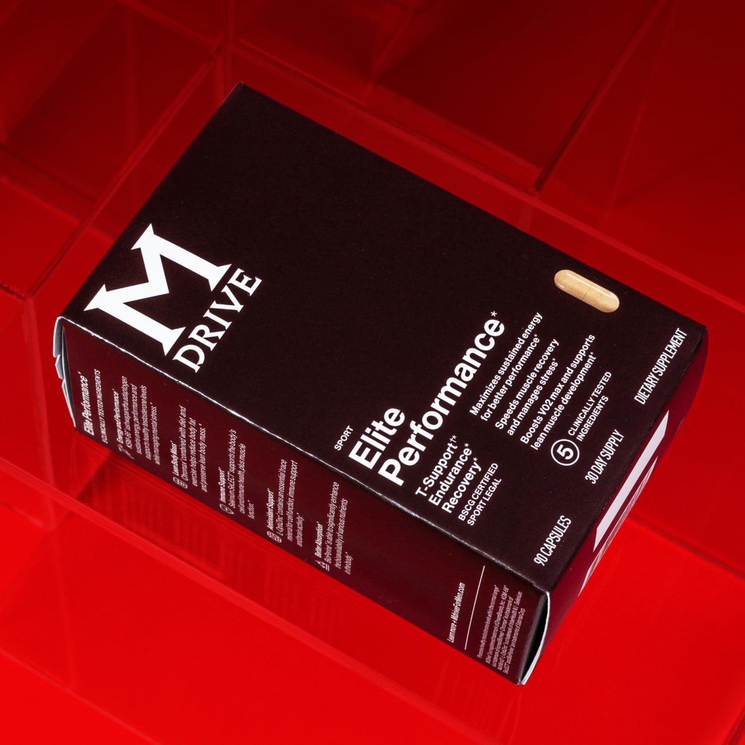 Mdrive Elite Testosterone Booster for Men - Supports Immune Health, Energy, VO2Max, Recovery, Stress Relief, Lean Muscle, KSM-66 Ashwagandha, DIM, Fenugreek, 90 Capsules
