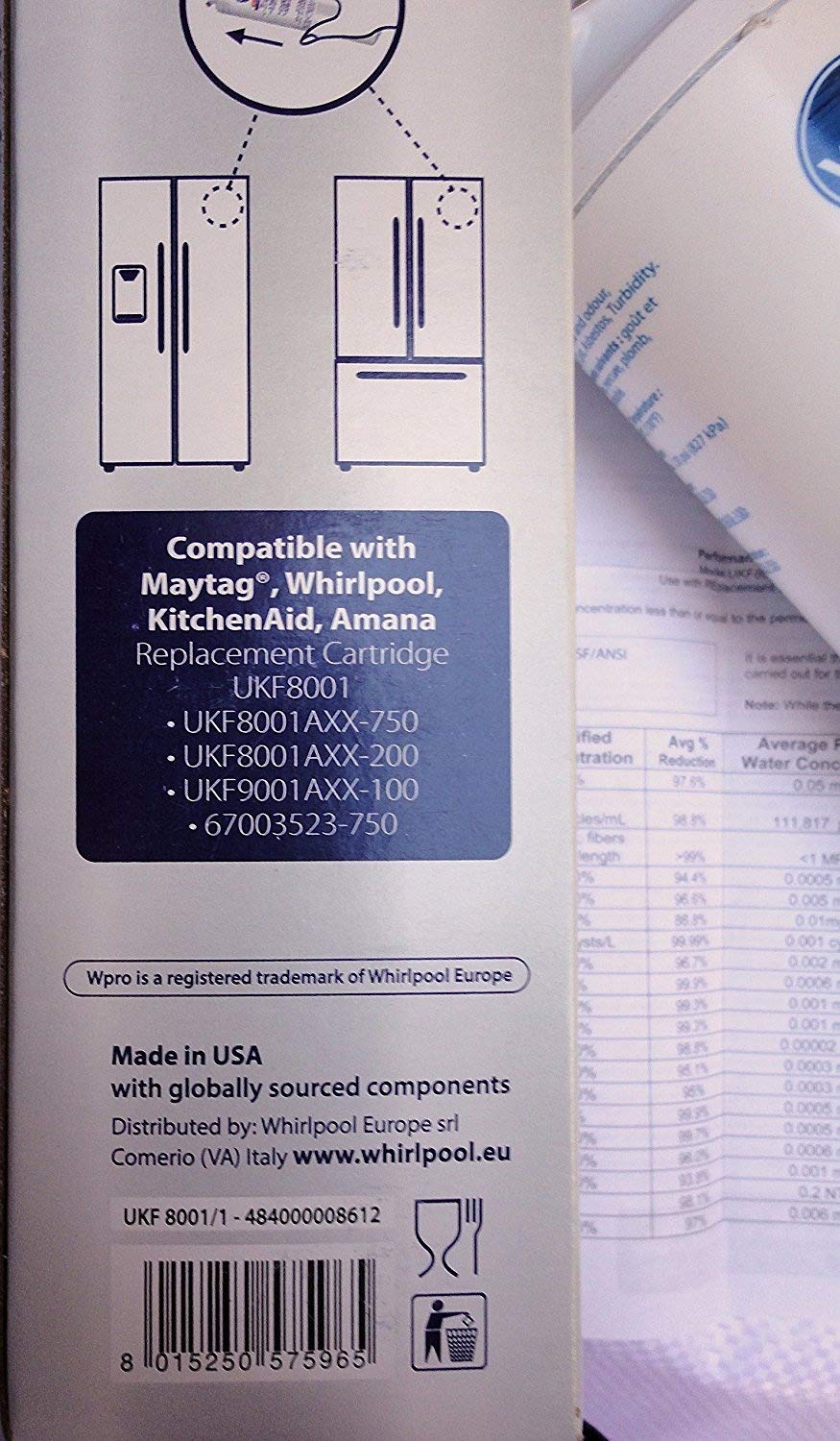 Maytag sal224gb - Frigorífico De Repuesto Wpro UKF8001/1 nevera de ...