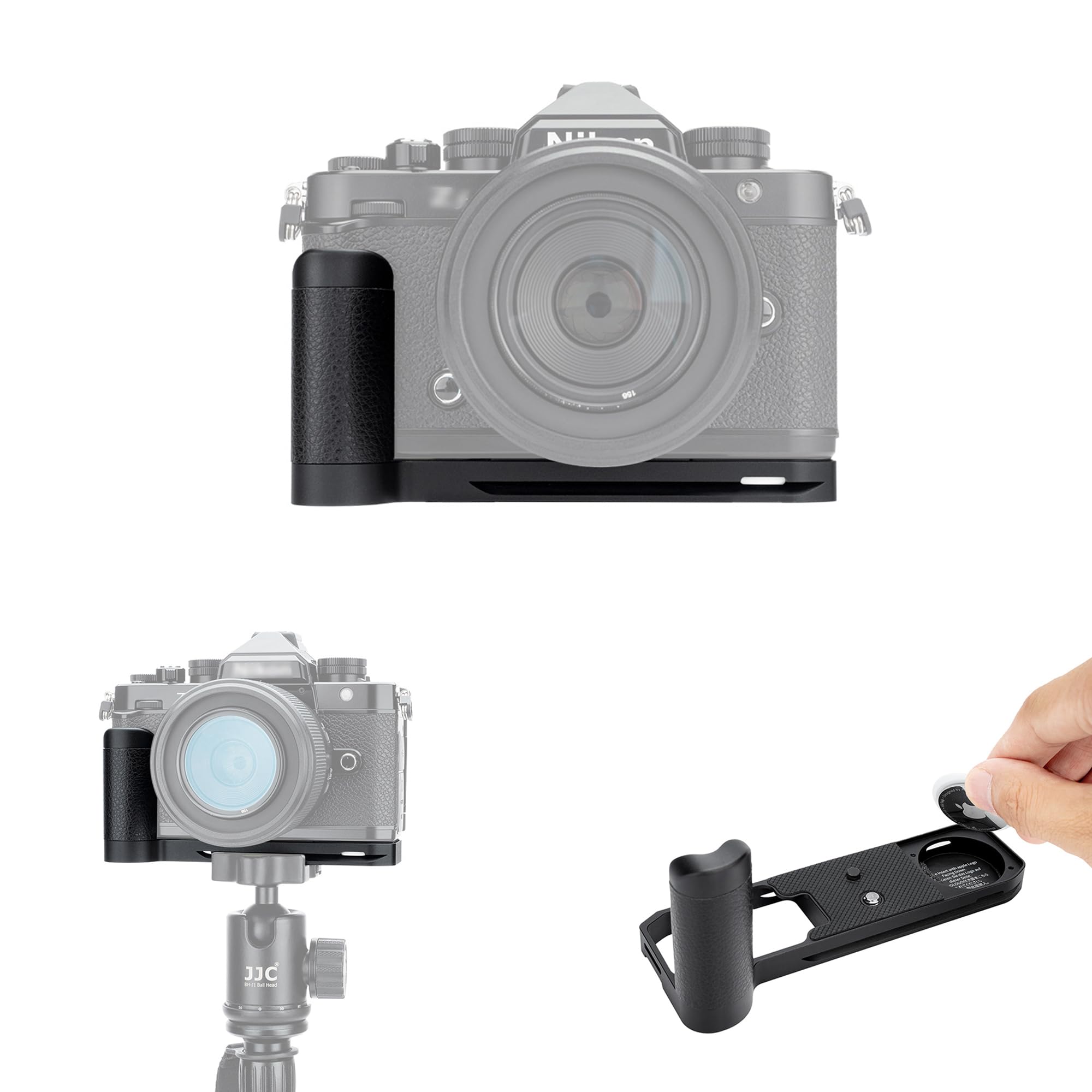 JJC Z f Camera Hand Grip with Concealed Storage Compartment for NIKON Z F Mirrorless Camera, Quick Release Plate L Bracket Holder Compatible with NIKON FTZ II and FTZ Lens Adapter