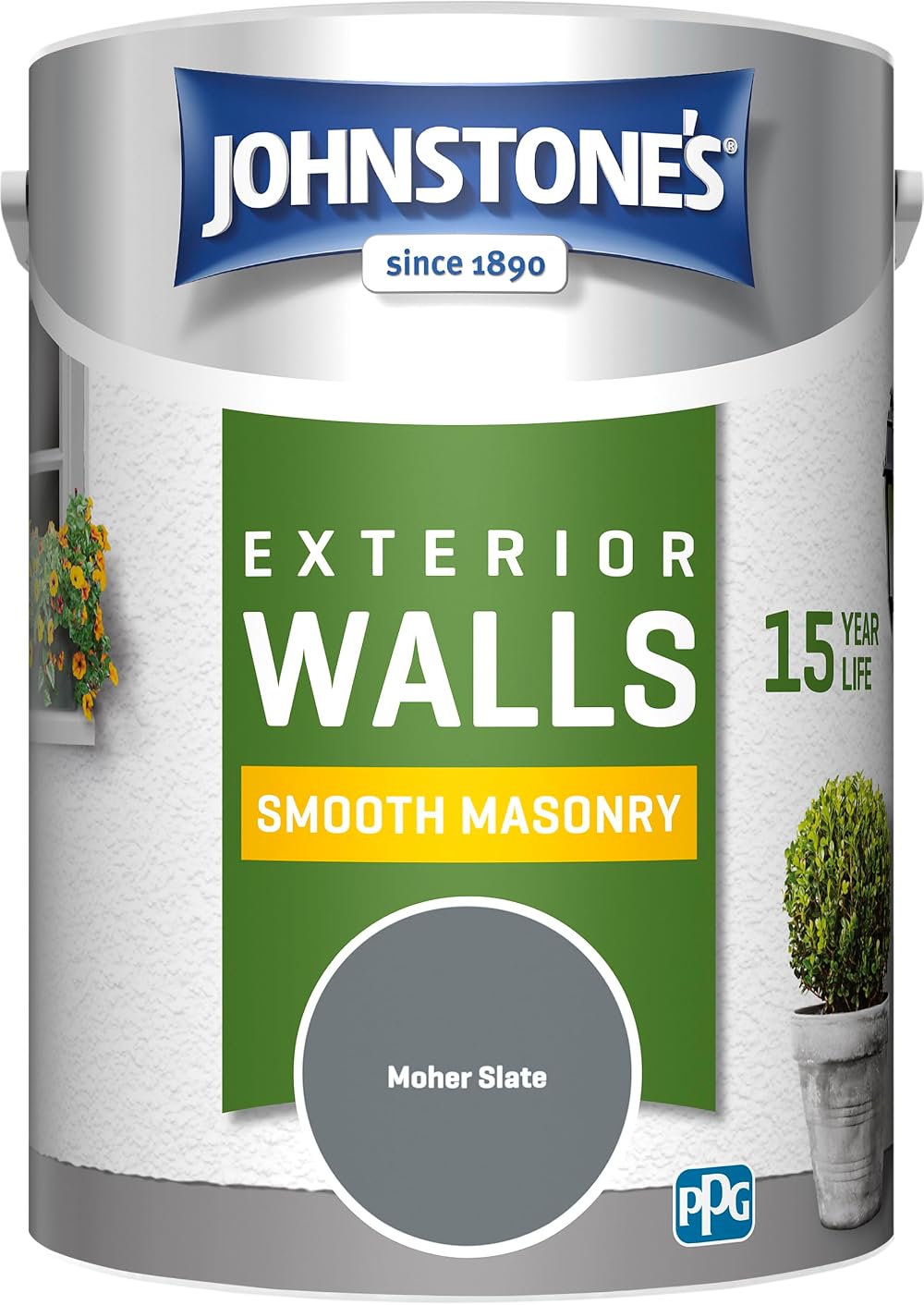 Johnstone’s Exterior Smooth Masonry Paint Moher Slate 5 L 60m²