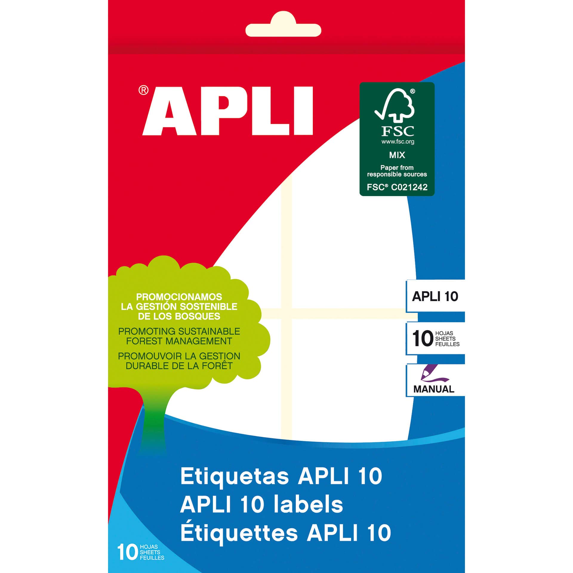 Apli 53 x 82 mm Labels (Pack of 10 Pages)