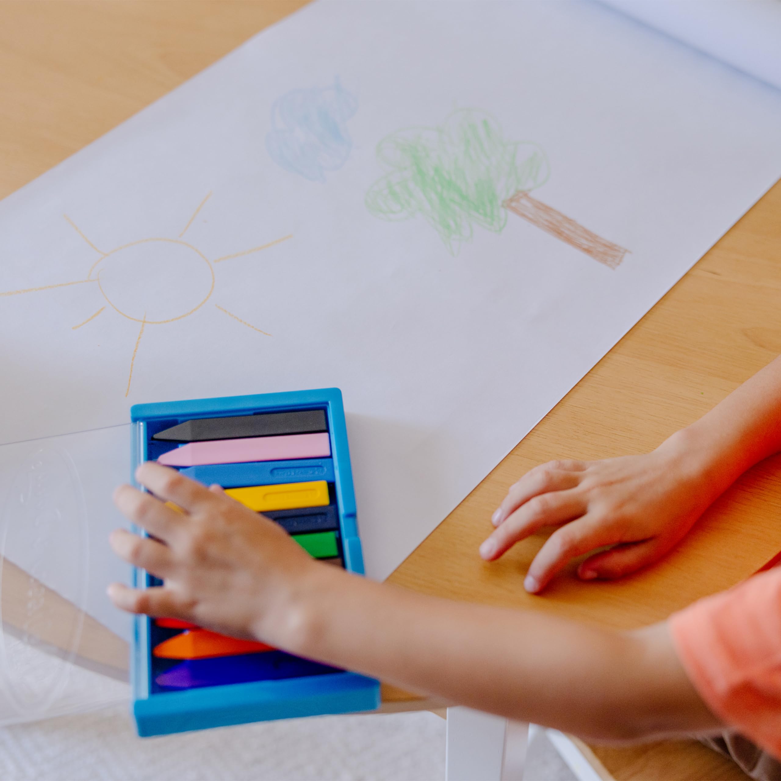 Melissa & Doug Jumbo Triangular Crayons - 10-Pack, Non-Roll, Flip-Top Case