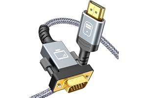 Snowkids HDMI to VGA 6FT,Non-bidirectional HDMI to VGA Cable,(1080P 60Hz) Unidirection HDMI Output to VGA Input Converter Cor