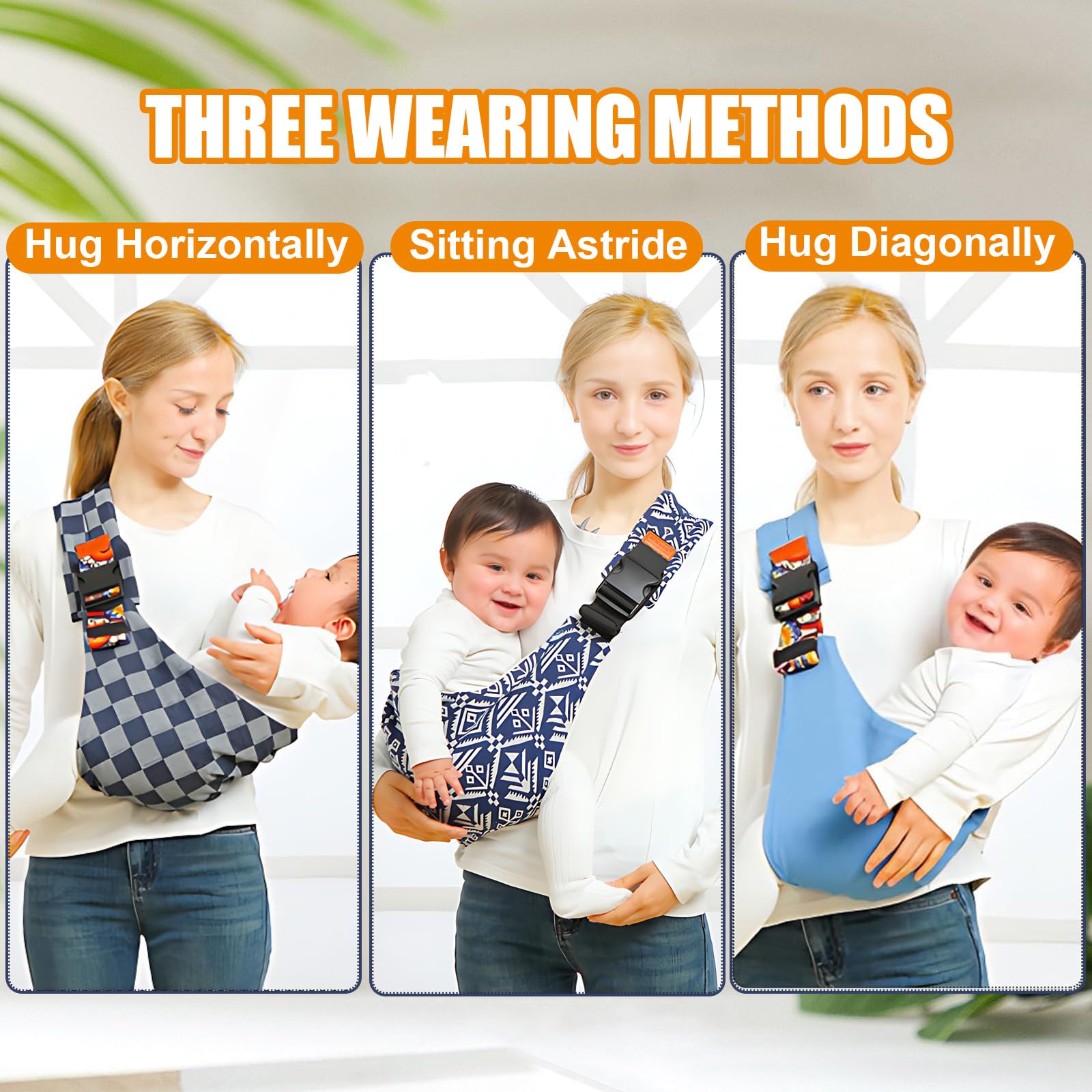 Marrlly Baby Carrier Newborn to Toddler, Toddler Carrier,Adjustable Baby Sling Carrier Non-Slip Hip Seat Carrier Carrying 10-30 lbs(Black)
