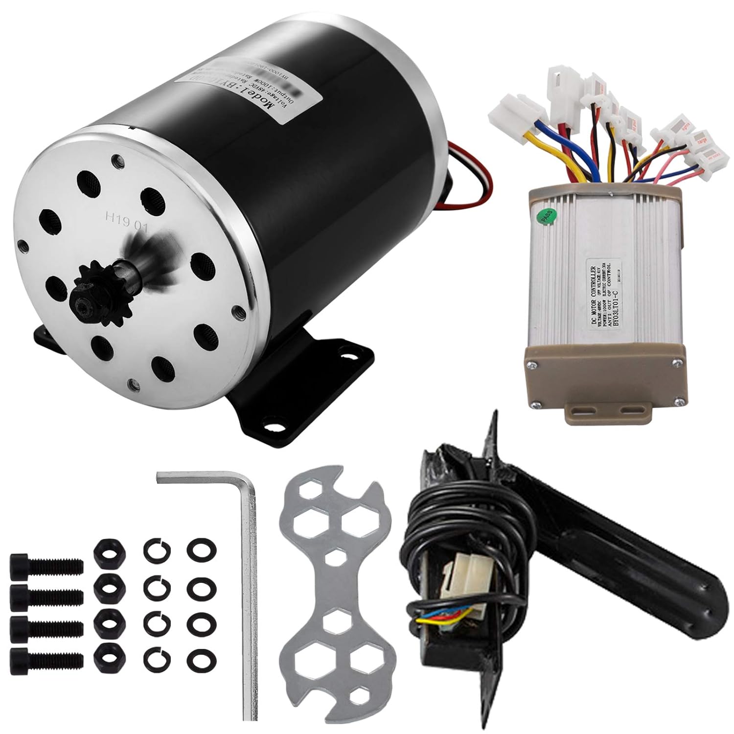 FlowerW Brushed Motor, 1000W DC 48V Electric Brushed Motor with