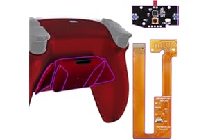 eXtremeRate Scarlet Red Programable RISE4 Remap Kit for PS5 Controller BDM-030 040 050, Upgrade Board & Redesigned Back Shell & 4 Back Buttons for PS5 Controller - Controller NOT Included