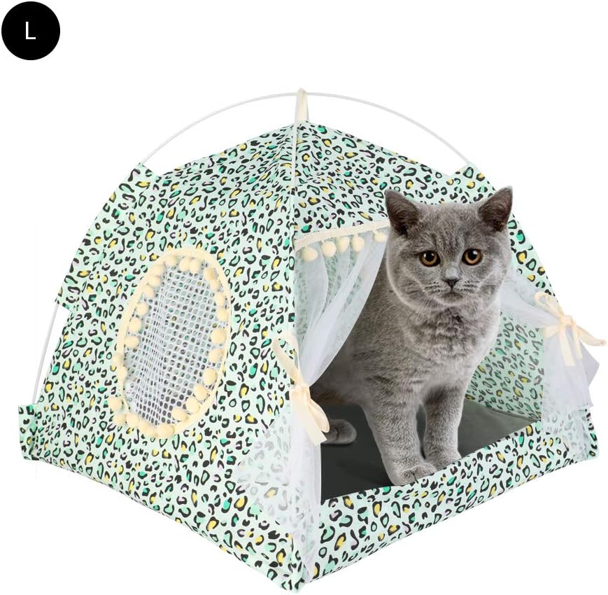 laamei Cat Bed House, Cat Tent Bed, 2-in 1 Self-Warming Comfortable Triangle Cat Igloo Bed Pet Tent House โฆ