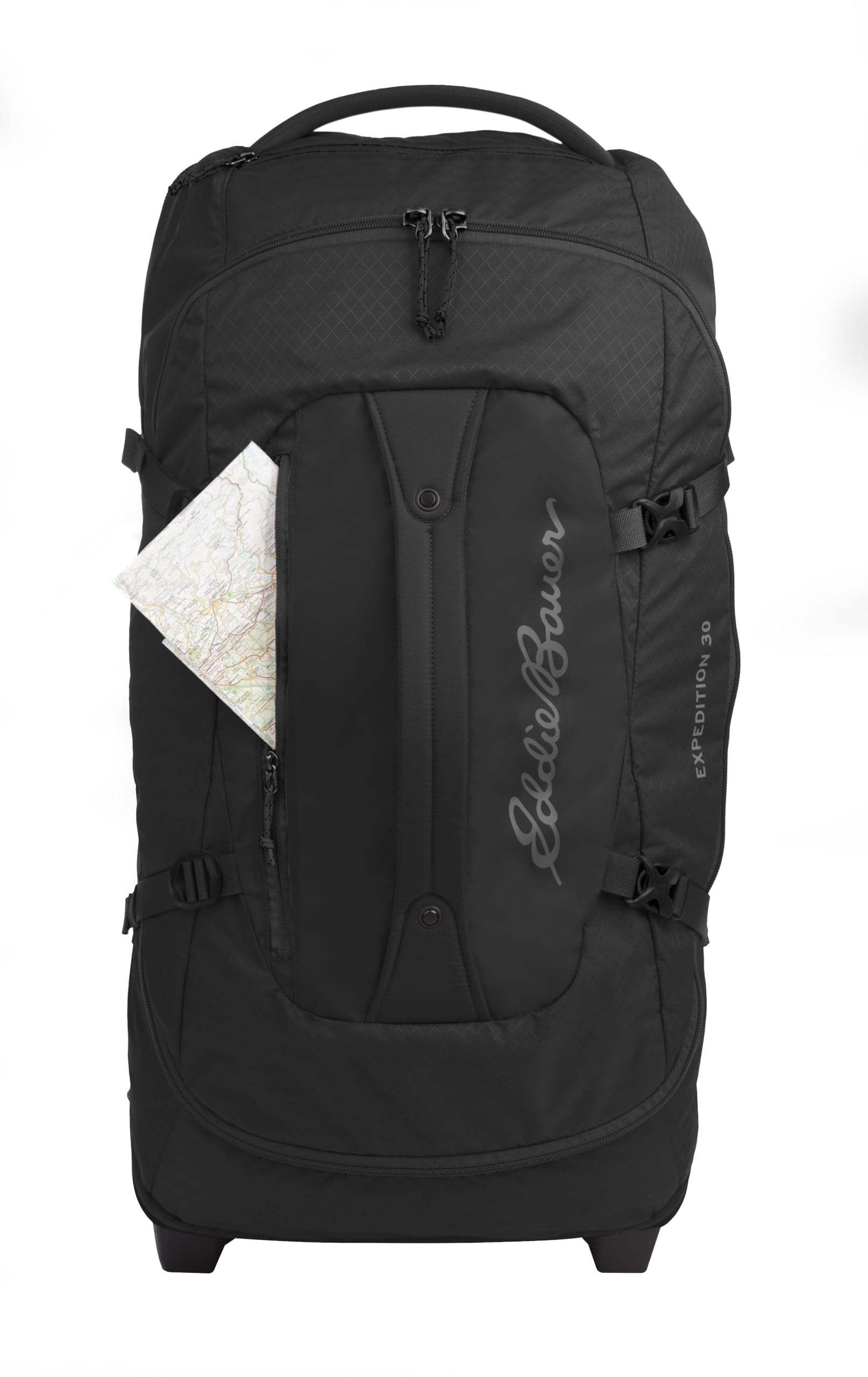 Eddie Bauer Expedition 30 Duffel Bag 2.0-Lightweight Travel Luggage Made from Rugged Polycarbonate, Black