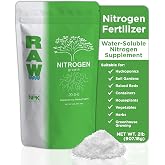 RAW Nitrogen Fertilizer - Water Soluble, Fertilizer for Vegetables, 2 lb | Hydroponic Nitrogen Fertilizer for Vegetables, Indoor Plants, Gardens, Soil &amp; Foliar Feeding - For Stem Development