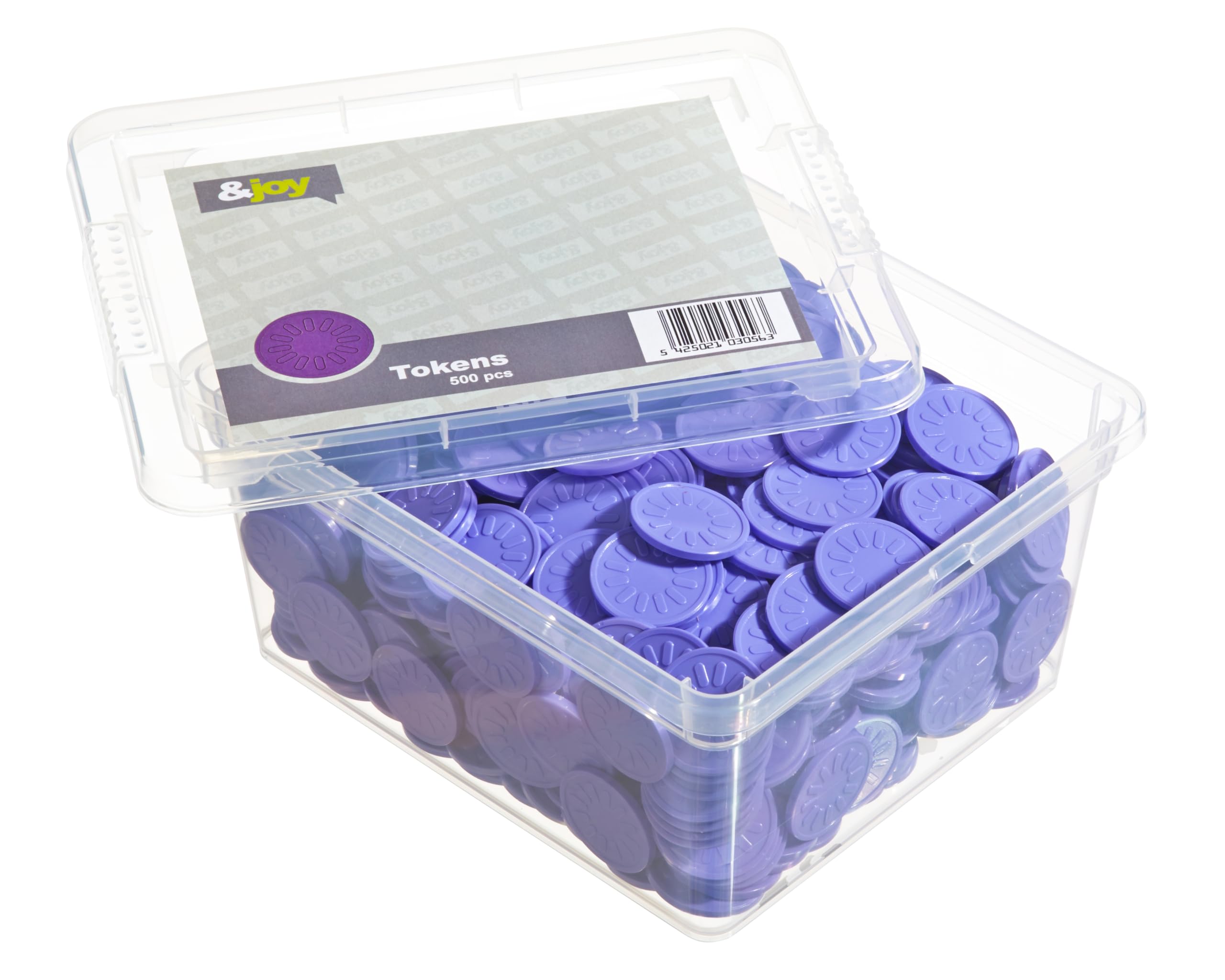 En-Joy embossed plastic tokens - 500 coins - 29 mm - Purple Flower