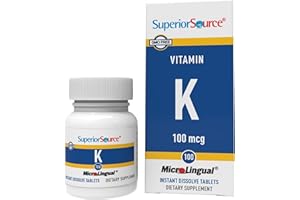 Superior Source Vitamin K 100 mcg - Bone Strength & Health Support Supplement - Vitamin K Supplement Aids Blood Health & Calcium Absorption - 30 Sublingual Dissolving Tablets