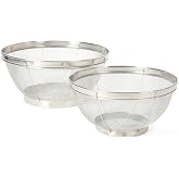 Martha Stewart Covello Stainless Steel Mesh Colander Set 2-Pieces, Silve