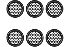 FDCLIXUVOL Soffit Vents Round Vent Cover, 6 Pcs 53mm/ 2inch Air Vents Stainless Steel Black Soffit Louver Vent Mesh Hole for Kitchen Bathroom Wardrobe Cabinet