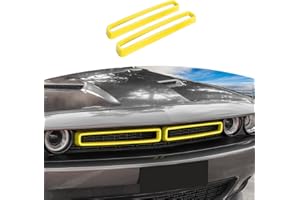 JOSHELA for Challenger Grille Insets Trim Cover Fit for Dodge Challenger 2015-2023 Yellow Exterior Accessories 2pcs