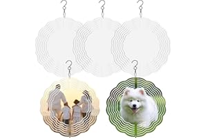 LAIHIULAAN 5 Pcs Sublimation Wind Spinner Blanks 8 Inch Bulk Aluminum Metal Sublimation Blanks Product Heat Press Transfer Outdoor Garden Decoration Sublimation Blank Wind Spinners for DIY Gift