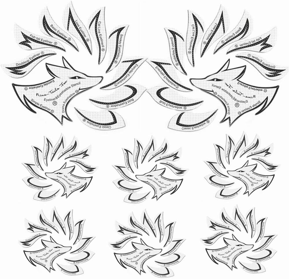 48Pairs/4sets Eyeliner &amp; Eyeshadow Non-Woven Stencil Stickers Plate ...