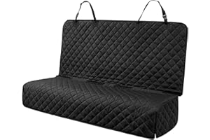 PETICON Waterproof Scratchproof Pet Bench Seat Covers for Cars, Trucks, SUVs, Nonslip Durable Back Seat Cover for Dogs, Washable Backseat Protection, Black
