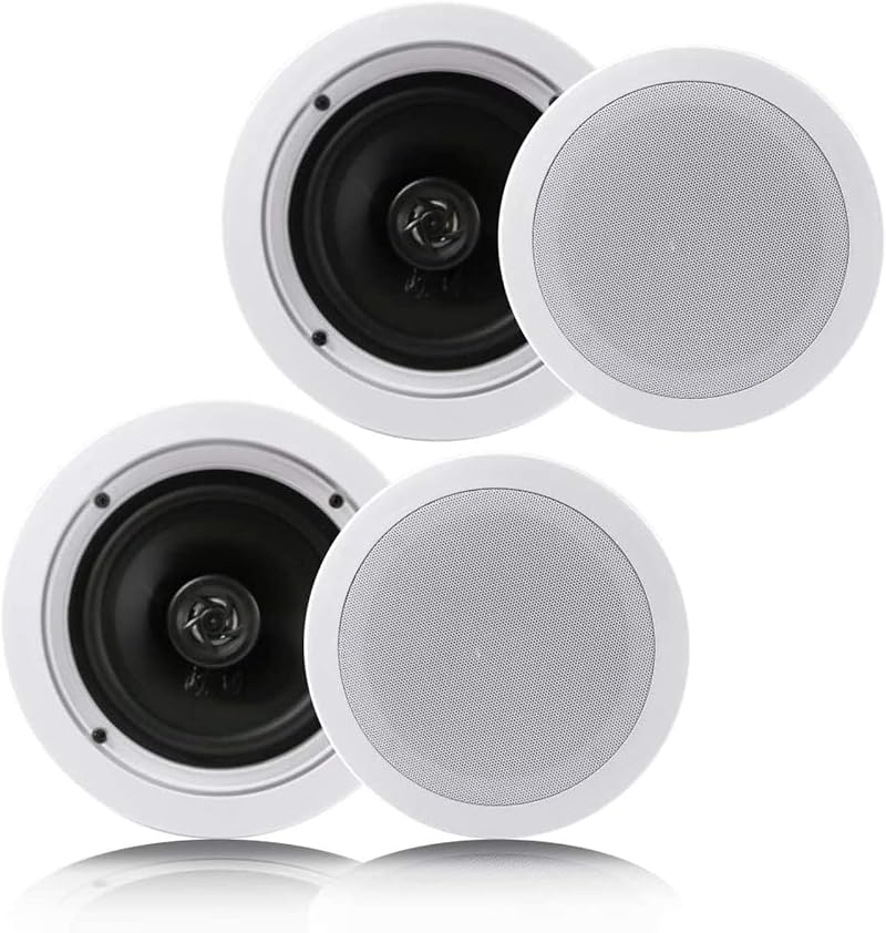 Pyle Pair 16.5 cm In-Wall In-Ceiling 2-Way Speaker White