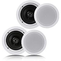 Pyle Pair 6.5” Flush Mount In-wall In-ceiling 2-Way Home Speaker System Spring Loaded Quick Connections Dual Polypropylene Co