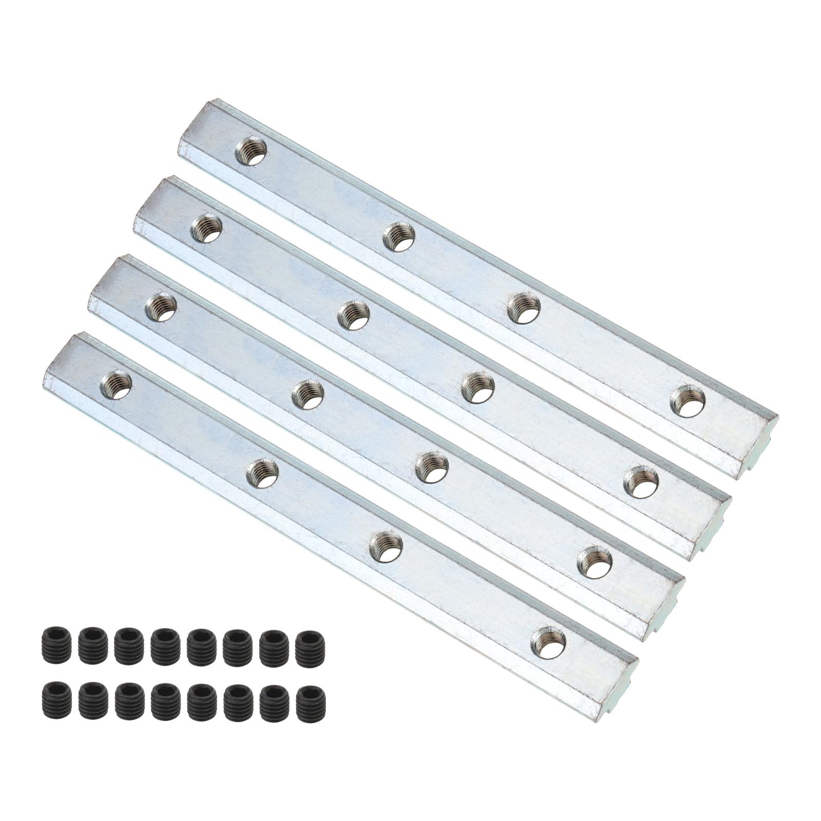 PATIKIL 7.1 Inch Straight Line Connector, 4 Pcs T/V Slot Aluminum Extrusion Connector Corner Bracket with M8 Screws for 45 Series Aluminum Profile (Silver)