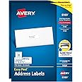 Avery Easy Peel Printable Address Labels with Sure Feed, 1" x 2-5/8", White, 750 per Pack, 2 Packs, 1,500 Blank Mailing Labels Total (08160)