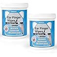 OBSEDE Ear Cleaner Finger Wipes, Grooming Kit Care for Dogs and Cats Regular Soothing Odor Control Reduce Dirt Wax Build Up Pet Supplies Easy to Use Fresh Coconut Scent, 120 Count