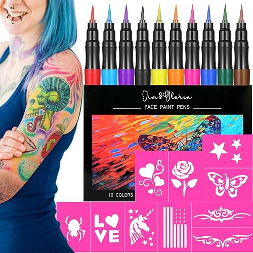 Jim&Gloria Temporary Tattoo Markers for Skin Fake Tattoo Pens
