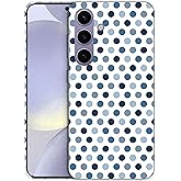 SuzaCase Back Case for Samsung Galaxy S24 5G, Samsung S24 Case with Stylish Polka Dots Blue Design Printed Cute, Sleek Durable Hardshell Protective Phone Case/Cover for Samsung S24 5G