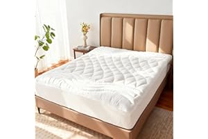 Qocismile Queen Mattress Pad Quilted Mattress Topper Pad, Air Mattress Cover– Super Soft Noiseless Fiber Mattress Pad,Breatha