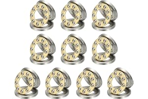 PATIKIL Thrust Ball Bearings 5x10x4 mm, 10 Pcs Chrome Steel Miniature Single Row Roller Miniature Ball Bearings for Conveyor Systems Machine Tools, Silver