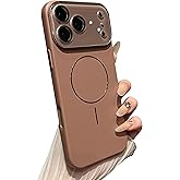 Caseative for iPhone 17 Pro Max Case, Brown | Solid Color Full Camera Len Protection Magnetic Case Compatible with MagSafe Wireless Charging