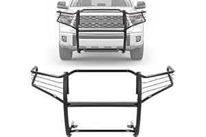 KUAFU Front Brush Guard Compatible with 2007-2021 Toyota Tundra 2008-2022 Toyota Sequoia Bull Bar Grille Grill Guard Impact Headlight Bumper Push Bar Steel Powder Coated Gloss Black