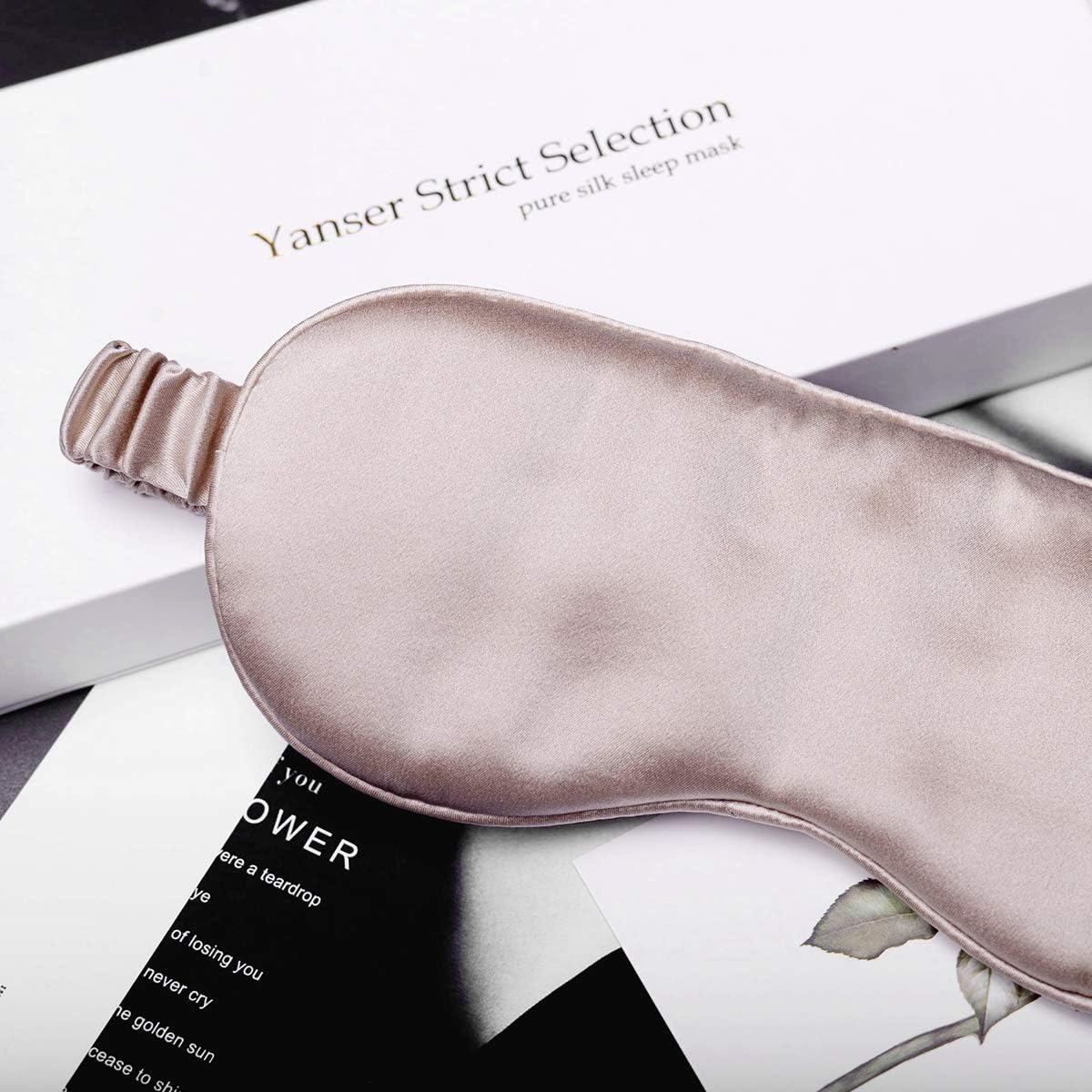 YANSER Luxury Silk Sleep Mask 100% Mulberry Silk Eye Mask/Anti-Aging/Skin Care/Multi Colors/Ultra Soft, Light & Comfy/Travel Bag/Gift Package/Blindfold/Caramel: Health & Personal Care