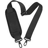 Taygeer Shoulder Strap, 52" Universal Replacement Laptop Bag Strap, Black | Adjustable Comfortable Padded Belt, with Metal Hooks, for Briefcase Computer Carrying Case Gym Duffel Messenger Bag Luggage