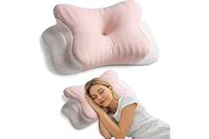Orthopedic Cervical Neck Pillow for Side Sleepers, Contour Memory Foam Pillow for Neck and Shoulder Pain Relief, Cooling Neck