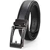 JASGOOD Boys Belt Leather Ratchet Dress Belt Kids Adjustable Leather Belt for School Uniform One Hand Release