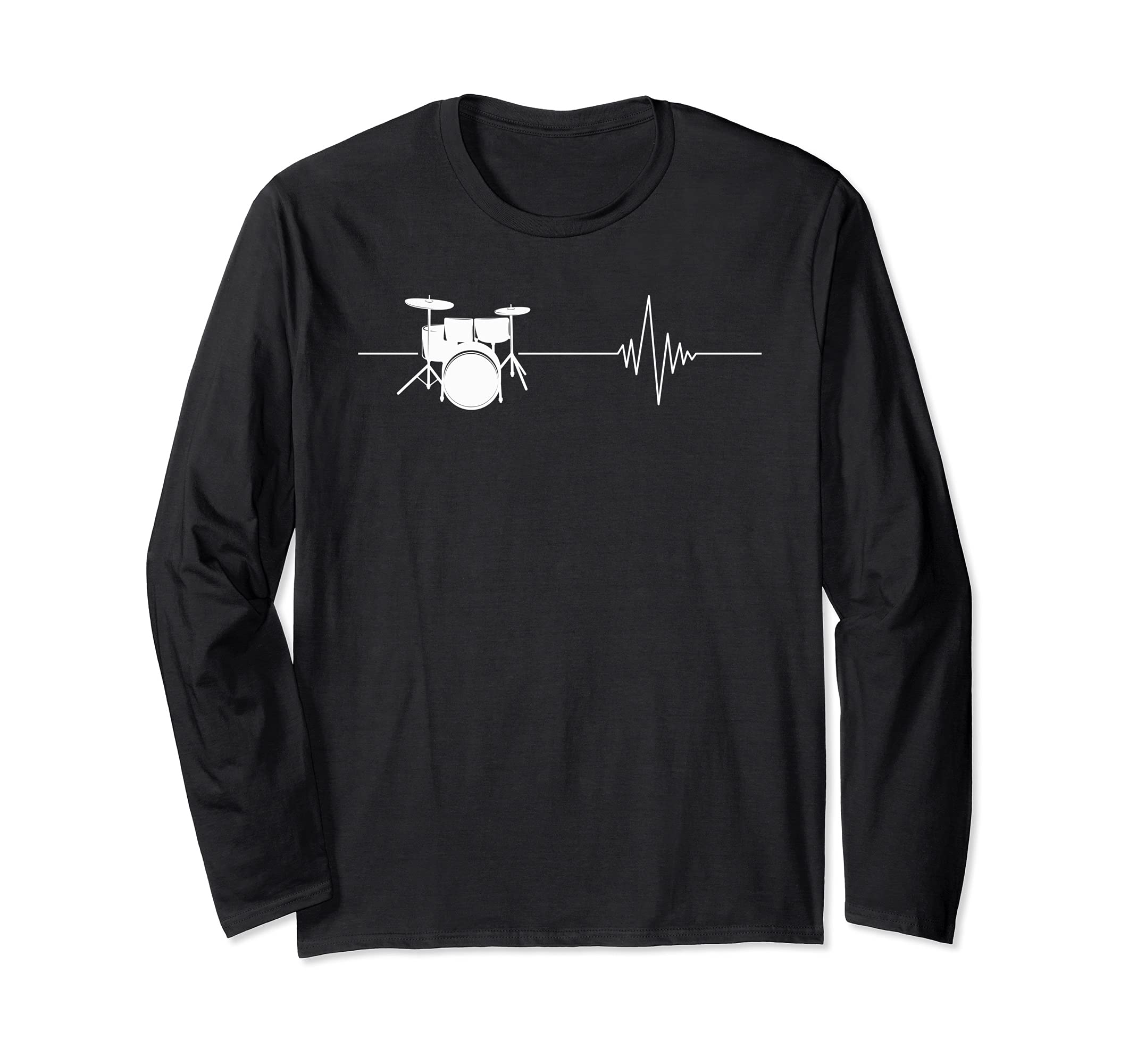 Percussion Musician Drummer Heartbeat Drum Set Drums Long Sleeve T-Shirt