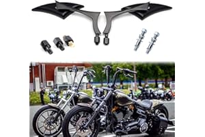 RICH CHOICES Black Universal Motorcycle Rearview Side Mirrors Compatible with Honda Kawasaki Suzuki Harley Bolt (Black-Harley)