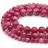 6mm Watermelon Tourmaline Natural Stone Beads for Jewelry Making Supplies,65pcs Round Loose Gemstones for Bracelet Necklace 15 Inch