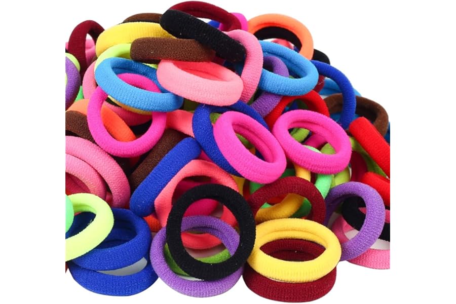 QRTVI 120 Pcs Baby Hair Ties, Cotton Toddler Hair Ties for Girls and Kids, Multicolor Small Seamless Hair Bands Elastic Ponytail Holders(15 Colors)