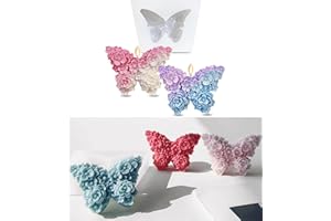 MUAECH 3D Flower Butterfly Candle Molds for Candle Making, Silicone Molds Epoxy Resin Molds Floral Butterfly Molds for DIY Scented Candles Plaster Soap Mould Fondant Cake Decoration Chocolate Molds